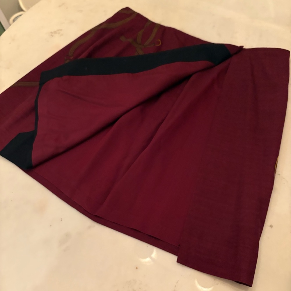 Ralph Lauren Vintage 80s Equestrian Mini Skirt Horse Bit Stirrup Wool Wrap Short - Picture 14 of 16